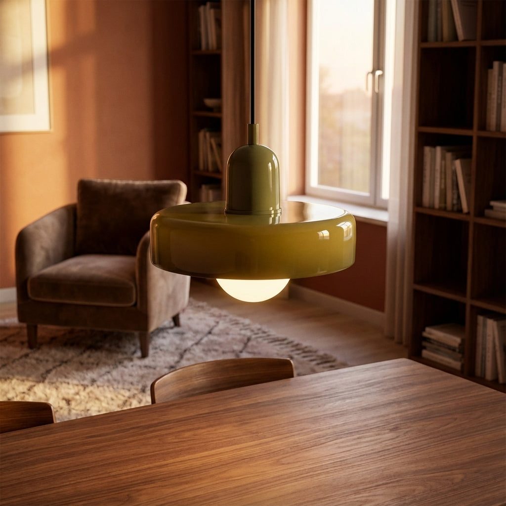 Nordic Glass Pendant Light, Orange Shade, LED Light Source, 10W, 230v