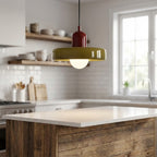 Nordic Glass Pendant Light, Orange Shade, LED Light Source, 10W, 230v