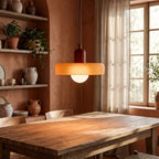 Nordic Glass Pendant Light, Orange Shade, LED Light Source, 10W, 230v