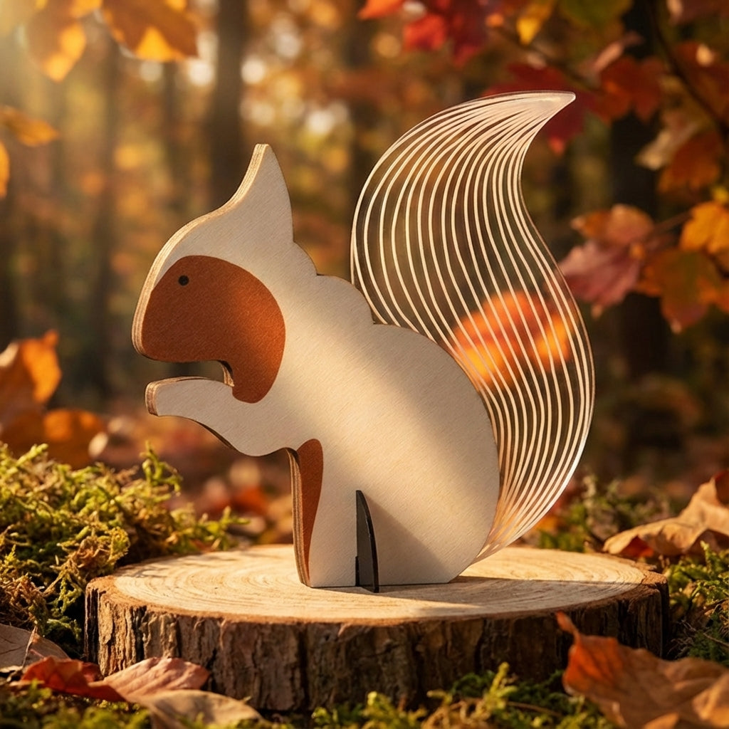 Wooden Animal LED Decorative Light, Acrylic Panel, Battery Powered, 3 Brightness Modes