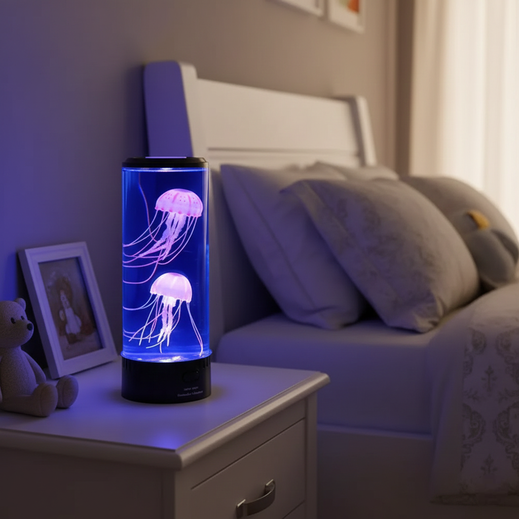 Color Changing Jellyfish Lamp, USB Powered LED Night Light, Mini Aquarium Effect