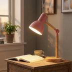 Nordic Wooden LED Table Lamp, Adjustable Head, Warm White Light, 15in, 5W, 230V