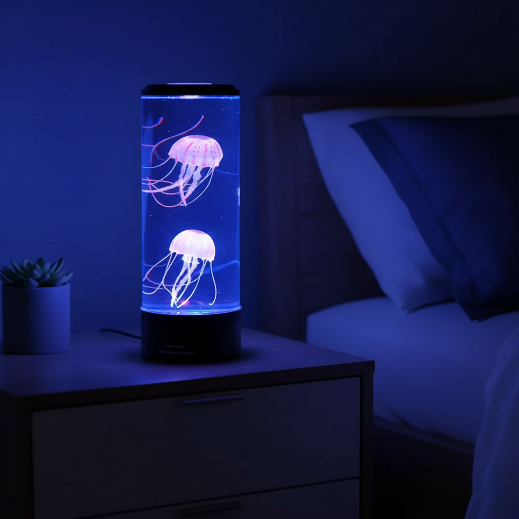 Color Changing Jellyfish Lamp, USB Powered LED Night Light, Mini Aquarium Effect