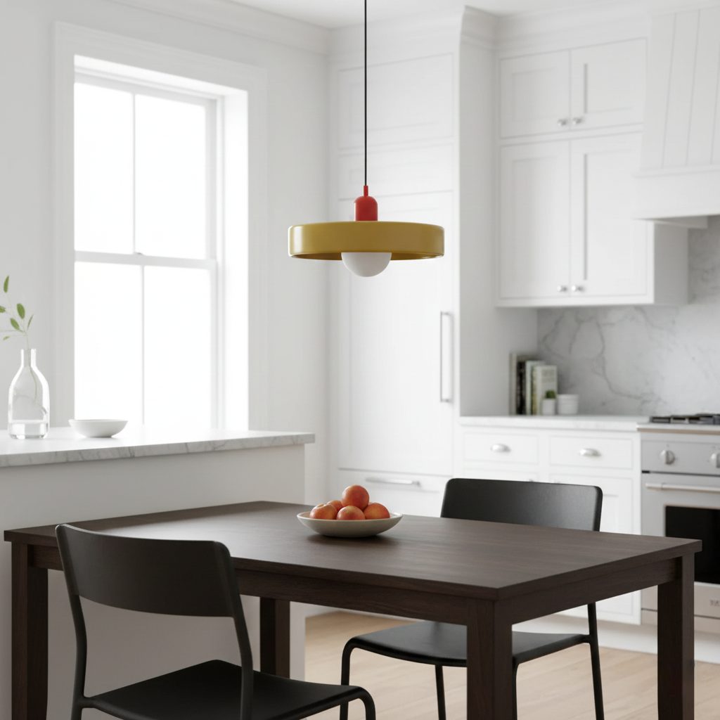 Nordic Glass Pendant Light, Orange Shade, LED Light Source, 10W, 230v